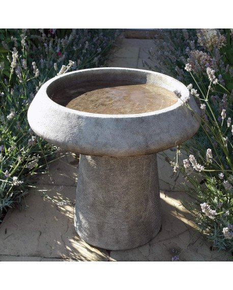 modern stone bird bath