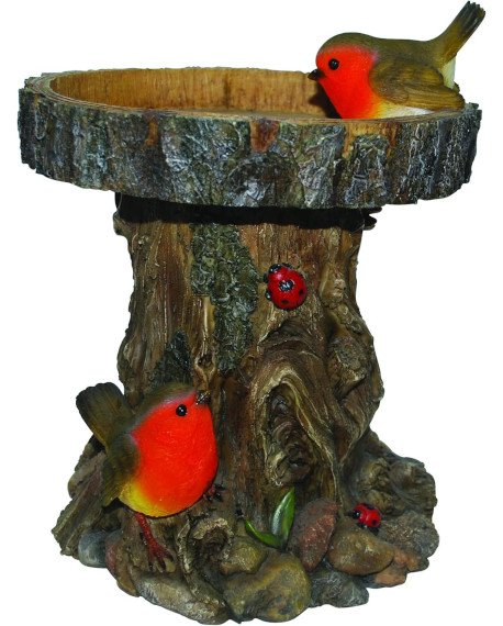 tree trunk bird feeder