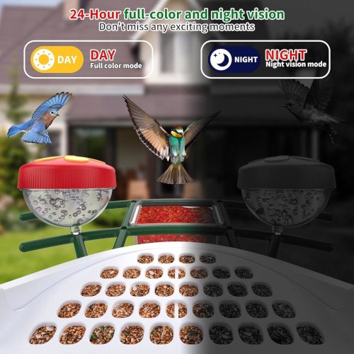 aimidream bird feeder with camera day night info